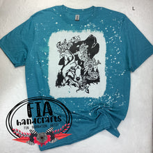 Load image into Gallery viewer, RTS- Bleached Tee  Wolf Screen Print  Large