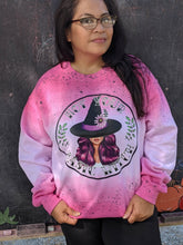 Load image into Gallery viewer, RTS- NOT YOUR BASIC WITCH SWEATSHIRT HAND DYED &amp; SPLATTER PAINT- light tone