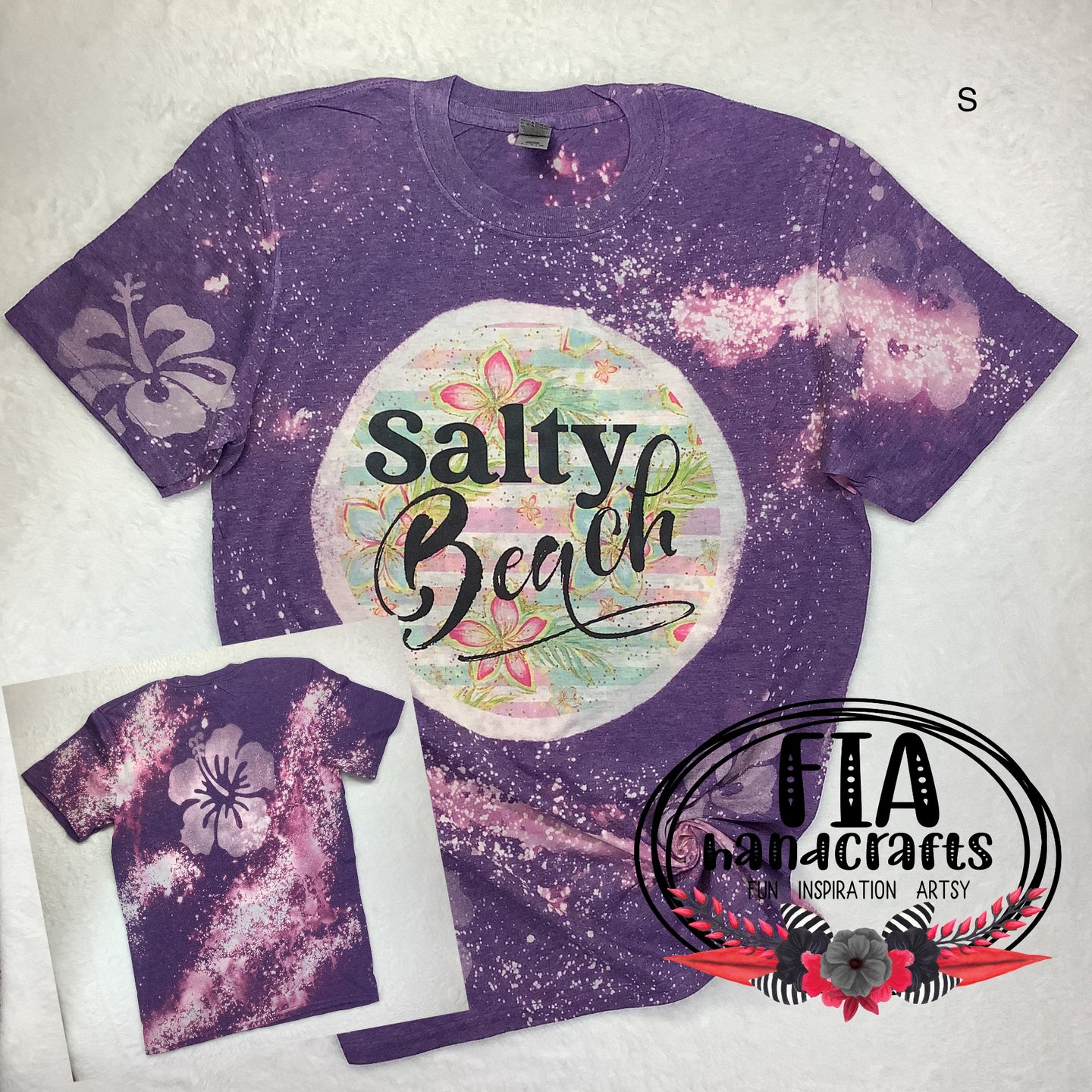 RTS Bleached Tee Salty Beach Small